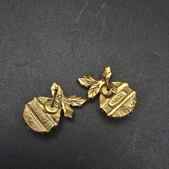 Avon 1993 Sparkling Christmas Ornament Earrings Studs Post Rhinestone Vintage - Picture 7 of 10